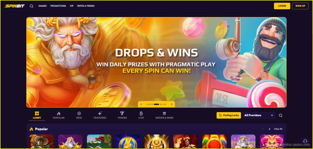 SpinBit NZ casino with pokies and real money gameplay